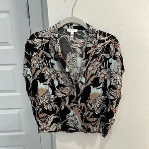 Leith Short Sleeve Tropical Floral Blouse